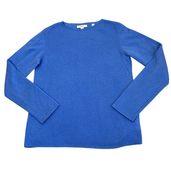 Vince Sz M Wool & Cashmere Blend Trimless Sweater in Hydrangea Blue Minimalist - Picture 7 of 16